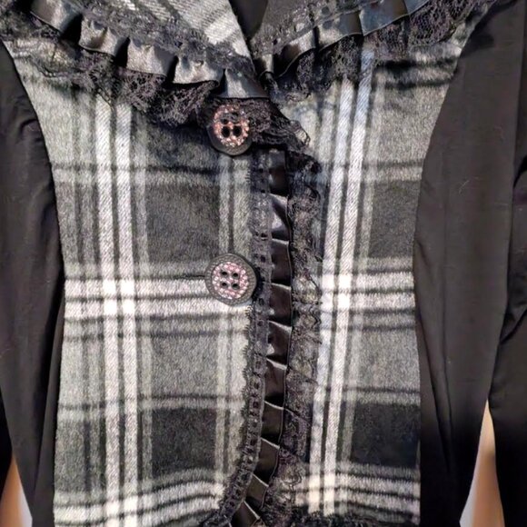 NWOT Alison Sheri Jacket with Front Wool Panel and Lace Details - Picture 6 of 7